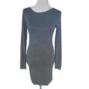 Open Edit New Long Sleeve Knit Bodycon Open Back Dress Small